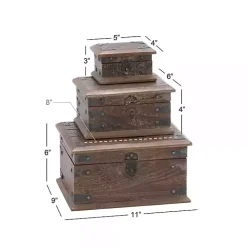 Reclaimed Wood Antique Box Set, Set of 3