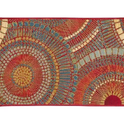 Red & Blue Circles Indoor/Outdoor Rug, 2x3