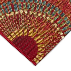 Red & Blue Circles Indoor/Outdoor Rug, 3x4