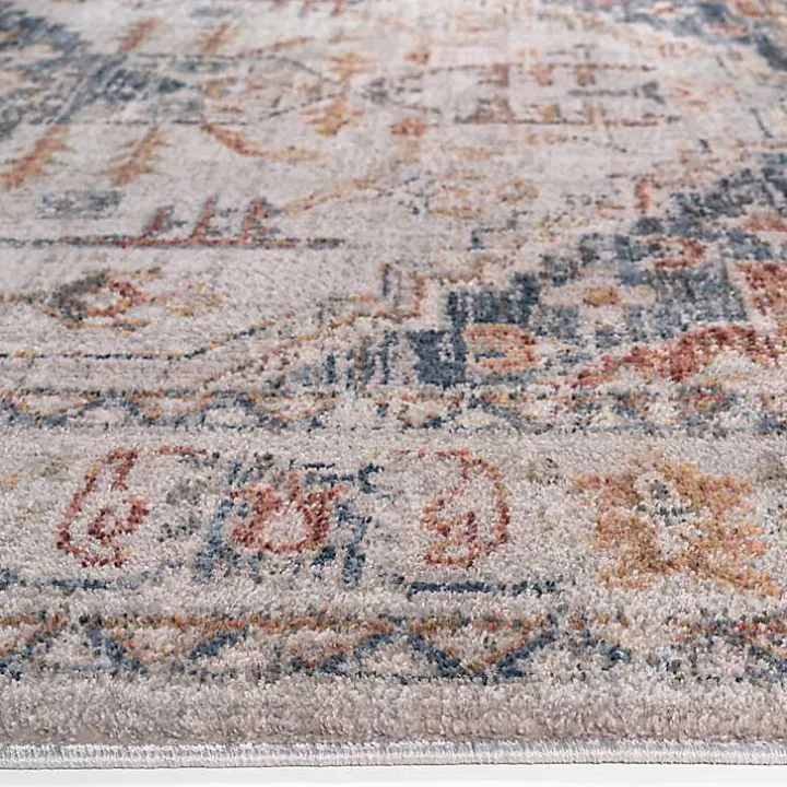 Red & Blue Vintage Medallion Area Rug, 5x7
