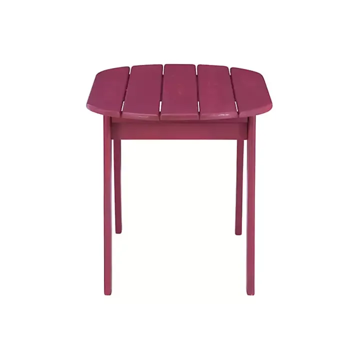 Red Acacia Wood Oval Adirondack Coffee Table