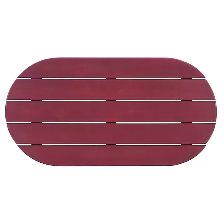 Red Acacia Wood Oval Adirondack Coffee Table