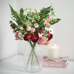 Red and Pink Mixed Floral Stems, Set of 3