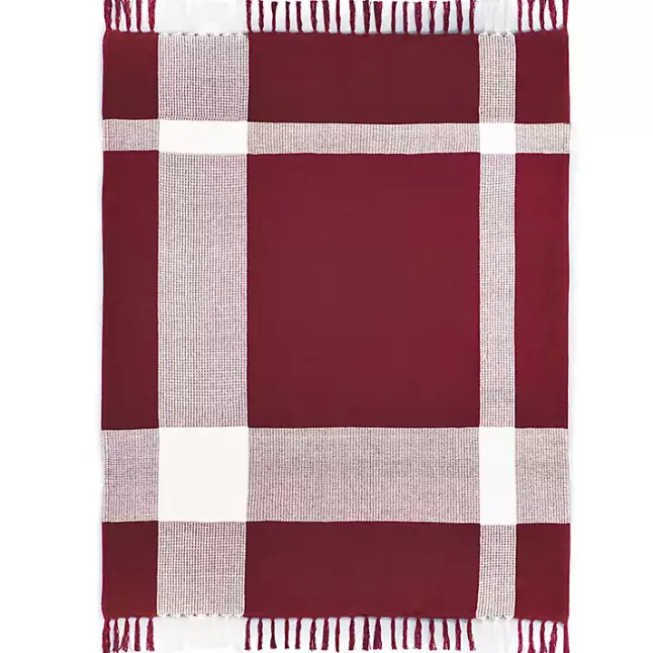 Red and White Plaid Organic Cotton Throw