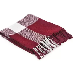 Red and White Plaid Organic Cotton Throw