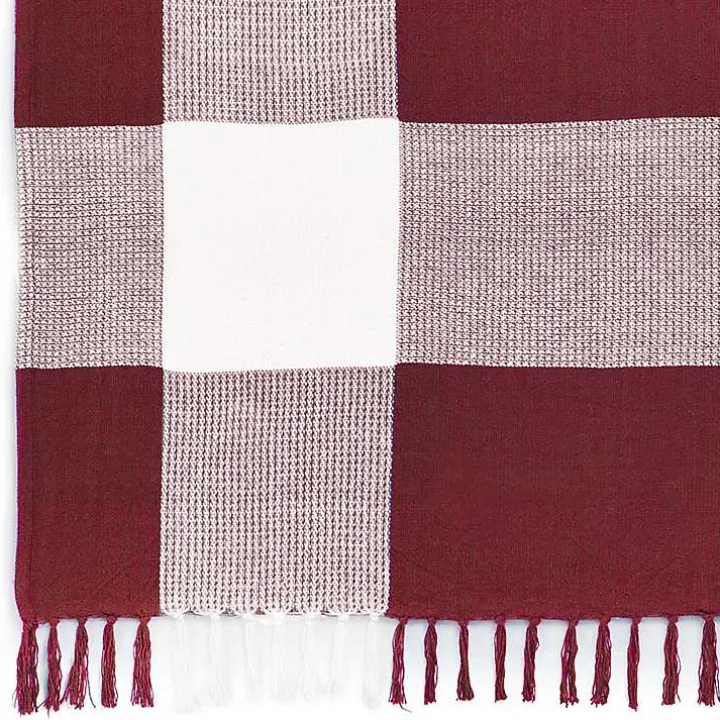 Red and White Plaid Organic Cotton Throw