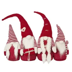 Red and White Plush Gnome Decoration