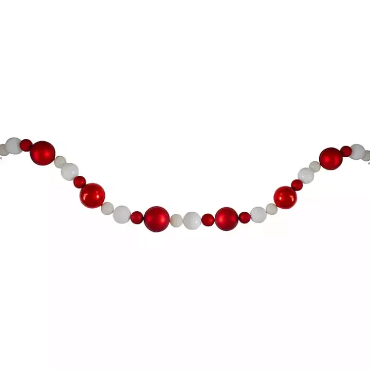 Red and White Shatterproof Ornament Tree Garland