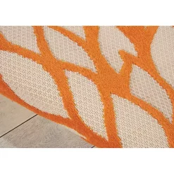Red Bright Floral Burst Outdoor Area Rug, 5x7