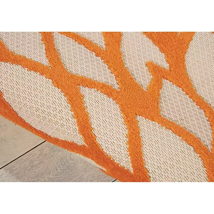 Red Bright Floral Burst Outdoor Area Rug, 5x7