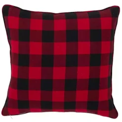 Red Buffalo Check Snowflake Christmas Pillow