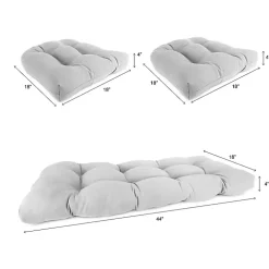 Red French Edge 3-pc. Outdoor Wicker Cushion Set