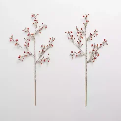 Red Iced Bells Picks, Set of 2