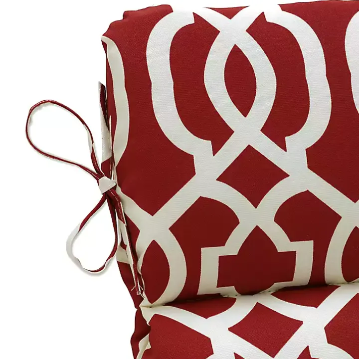 Red New Geometric Round Edge Outdoor Chair Cushion