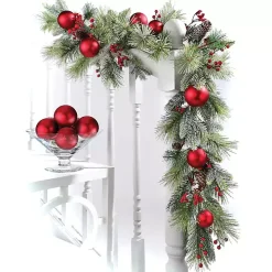 Red Ornament Frost Pine Waterproof Garland