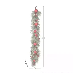 Red Ornament Frost Pine Waterproof Garland