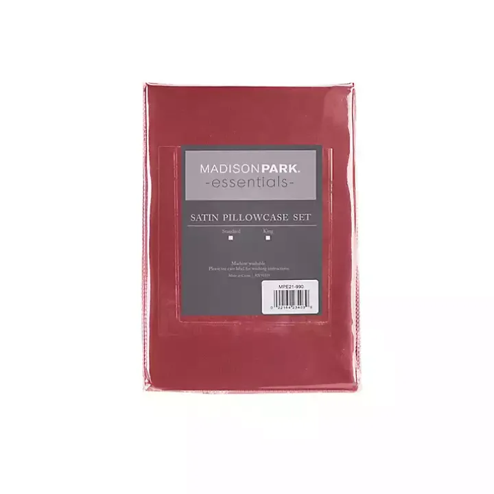 Red Satin King 2-pc. Pillow Case Set