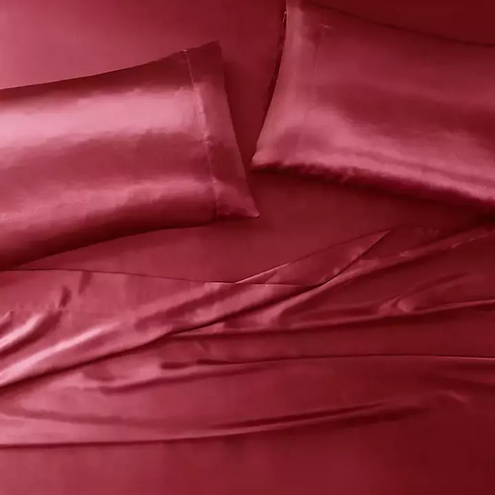 Red Satin King 2-pc. Pillow Case Set