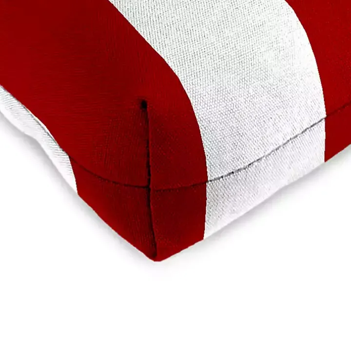 Red Stripe French 3-pc. Outdoor Wicker Cushion Set