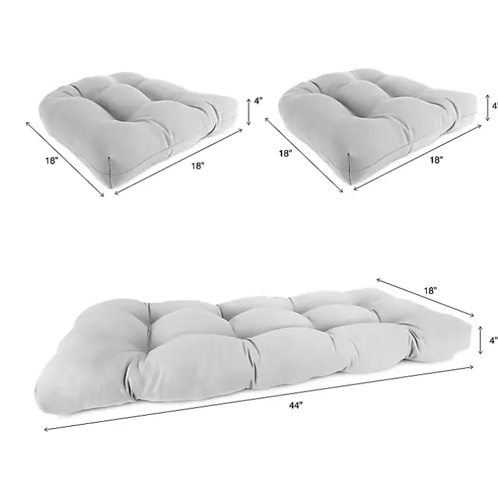 Red Stripe French 3-pc. Outdoor Wicker Cushion Set