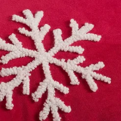 Red Velvet Joy Snowflake Lumbar Pillow