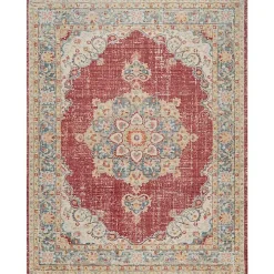 Red Vintage Medallion Area Rug, 2x3