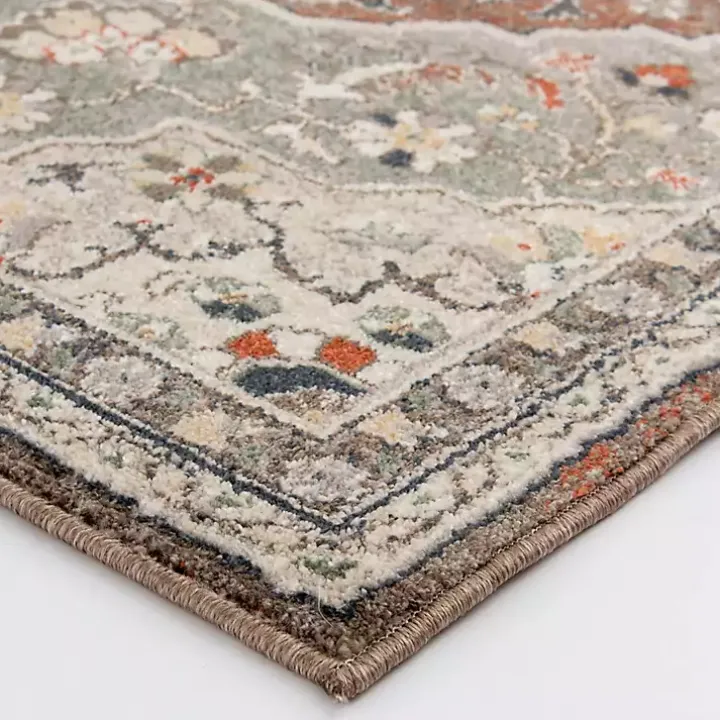 Red Vintage Medallion Leia Area Rug, 5x7