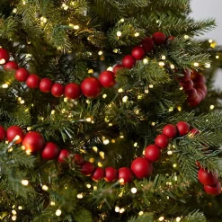 Red Wood Beaded Garland