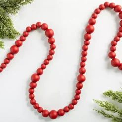 Red Wood Beaded Garland