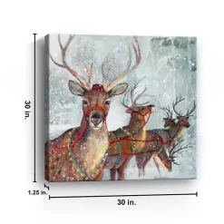 Reindeer Friends Canvas Art Print