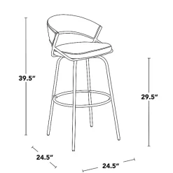 Remy Black Swivel Bar Stools, Set of 2
