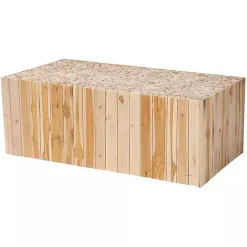 Repurposed Wood Logs Rectangle Coffee Table