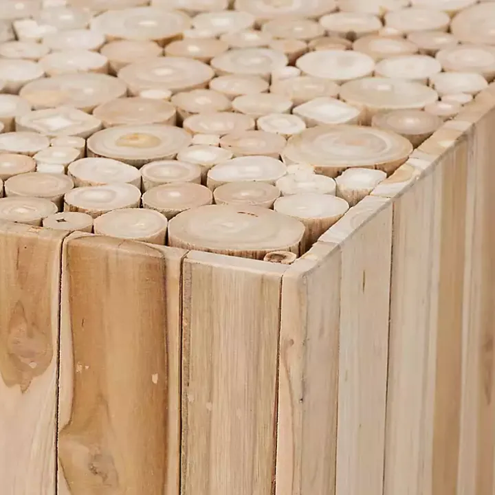 Repurposed Wood Logs Rectangle Coffee Table