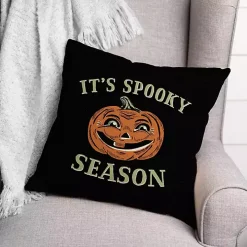 Retro Pumpkin Spooky Season Throw Pillow