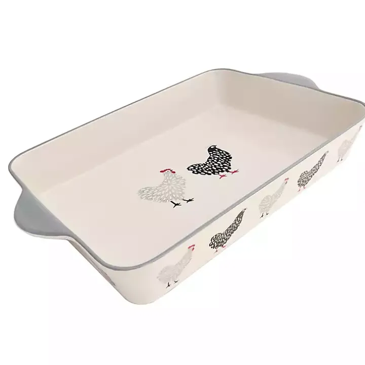 Rooster Stoneware Baking Dish