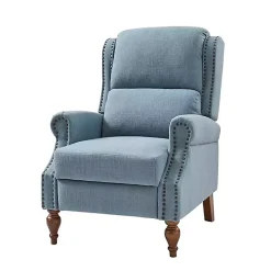 Rosalie Blue Upholstered Manual Recliner