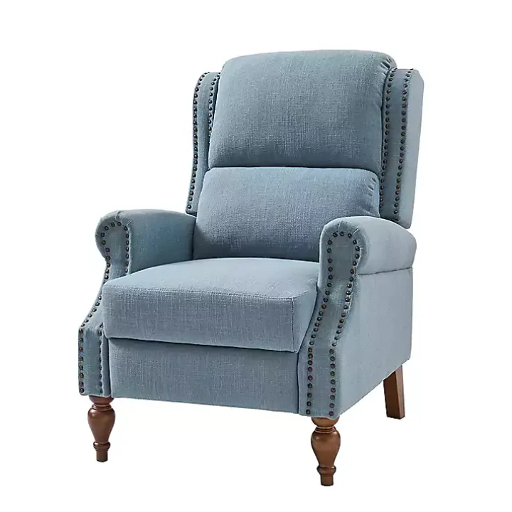 Rosalie Blue Upholstered Manual Recliner