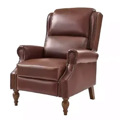 Rosalie Brown Faux Leather Manual Recliner