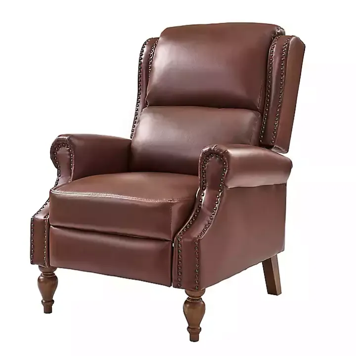 Rosalie Brown Faux Leather Manual Recliner