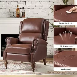 Rosalie Brown Faux Leather Manual Recliner