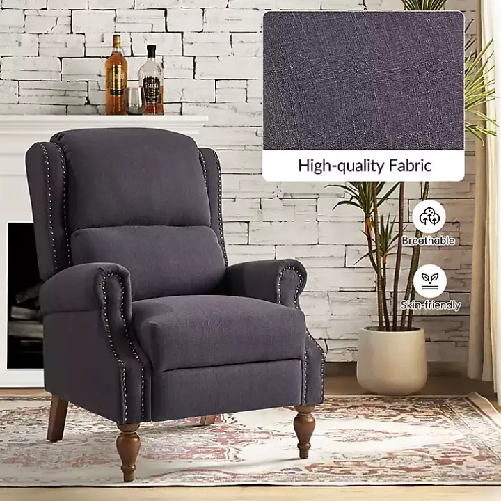 Rosalie Charcoal Upholstered Manual Recliner