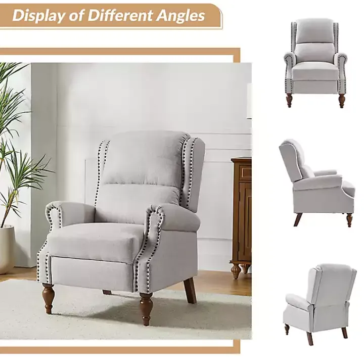 Rosalie Oatmeal Upholstered Manual Recliner