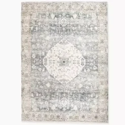 Rosette Dusty Aqua Area Rug, 7x9