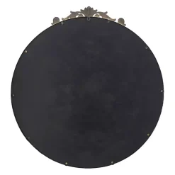 Round Antique Gold Floral Scroll Mirror, 39 in.