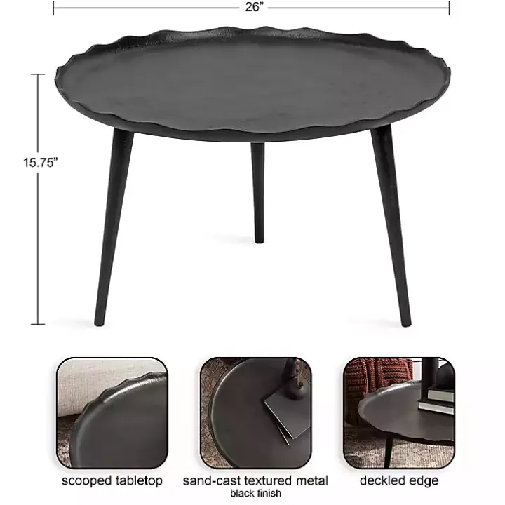 Round Black Alessia Coffee Table
