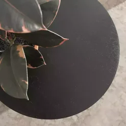 Round Black Wood Jess Accent Table