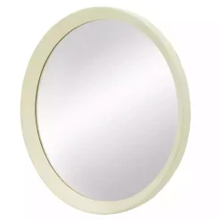 Round Cream Mango Wood Wall Mirror