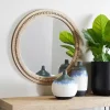 Round Distressed Beaded Wall Mirror, 28 in.