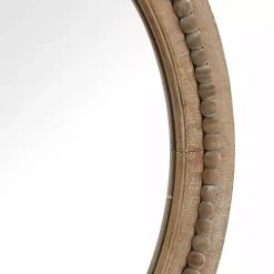 Round Distressed Beaded Wall Mirror, 28 in.