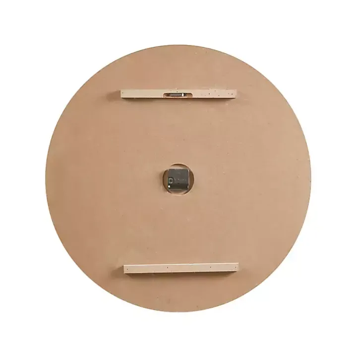 Round Gray and Natural Wooden Wall Clock